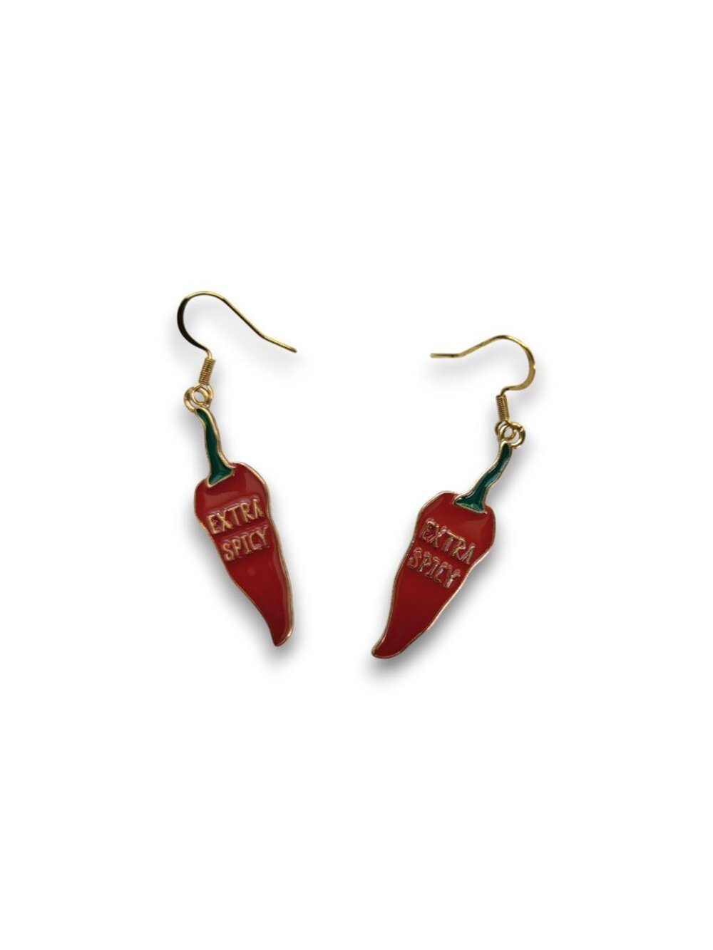 Extra Spicy Hot Pepper Earrings Red Chili Novelty Dangles - Picture 5 of 8